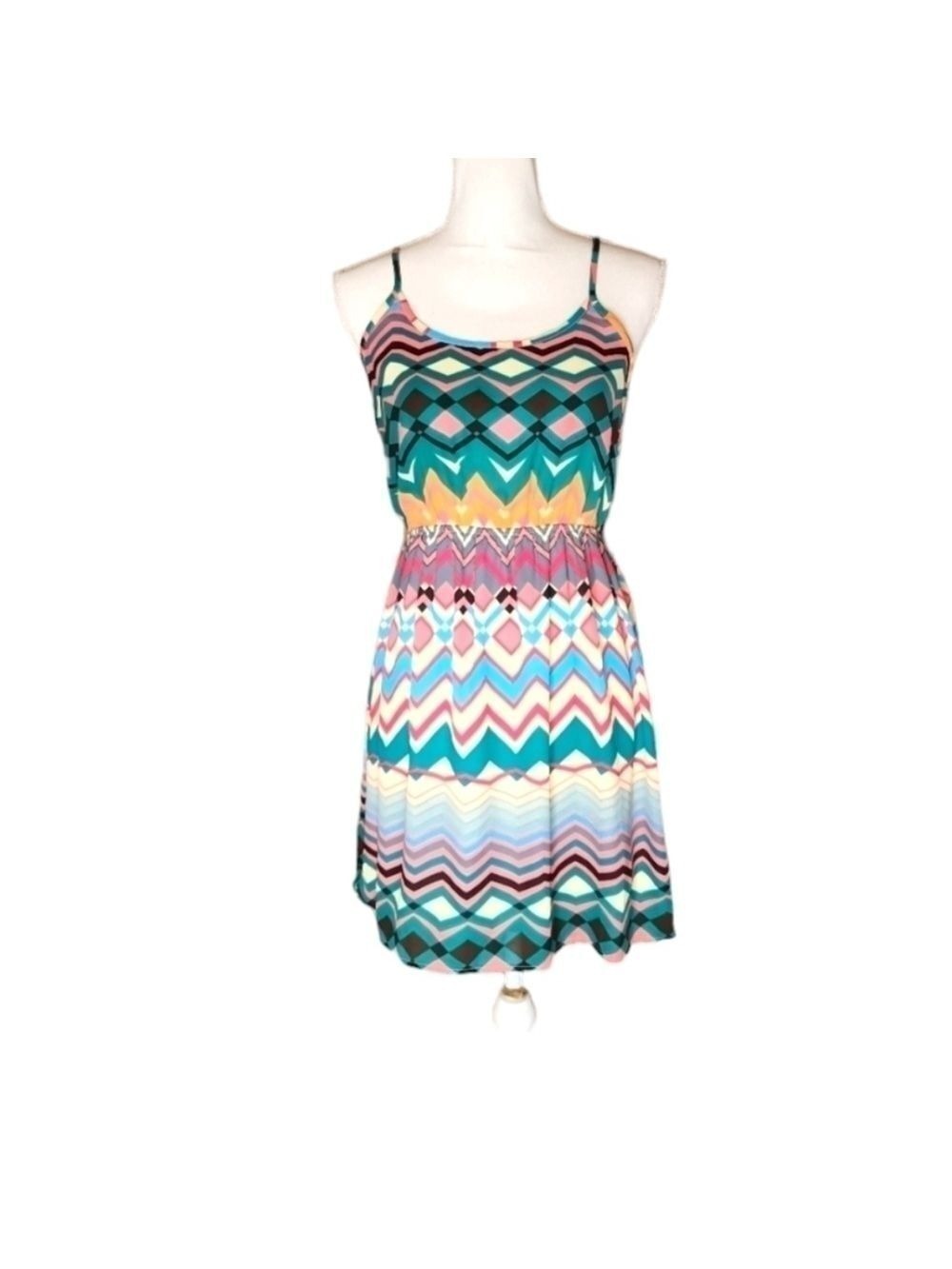 Lovenotes Sleeveless Mini dress Racerback Multicolor Chevron Aztec Summer Sz: S